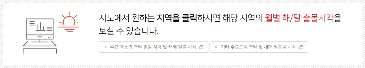 월별 해/달 출몰시각