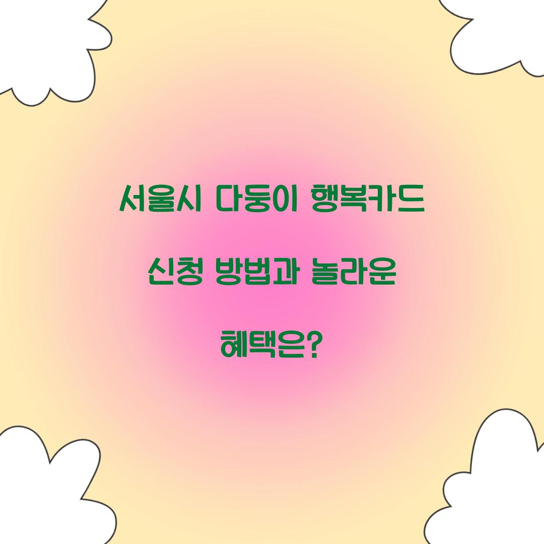 서울시 다둥이 행복카드