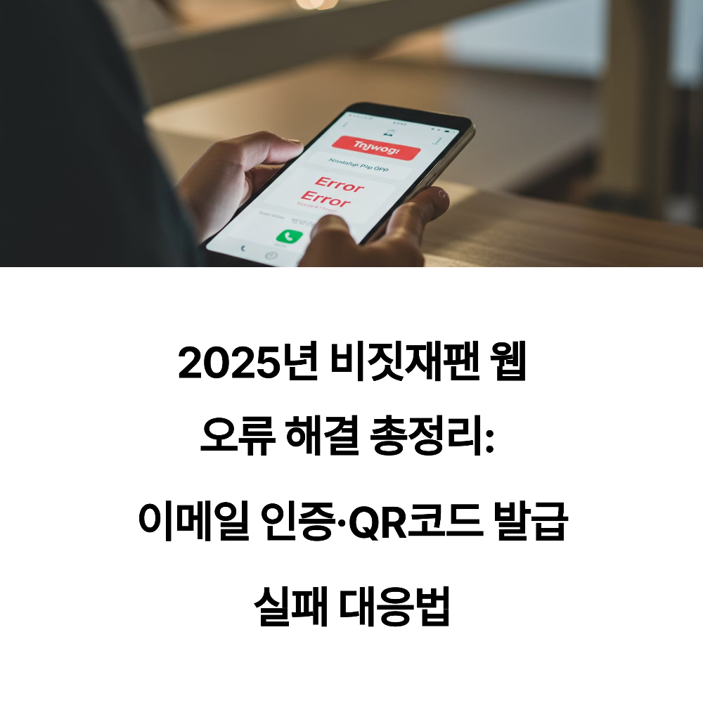 2025년 비짓재팬 웹 오류 해결 총정리 이메일 인증·QR코드 발급 실패 대응법