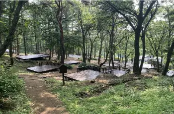 용인자연휴양림 야영장 데크