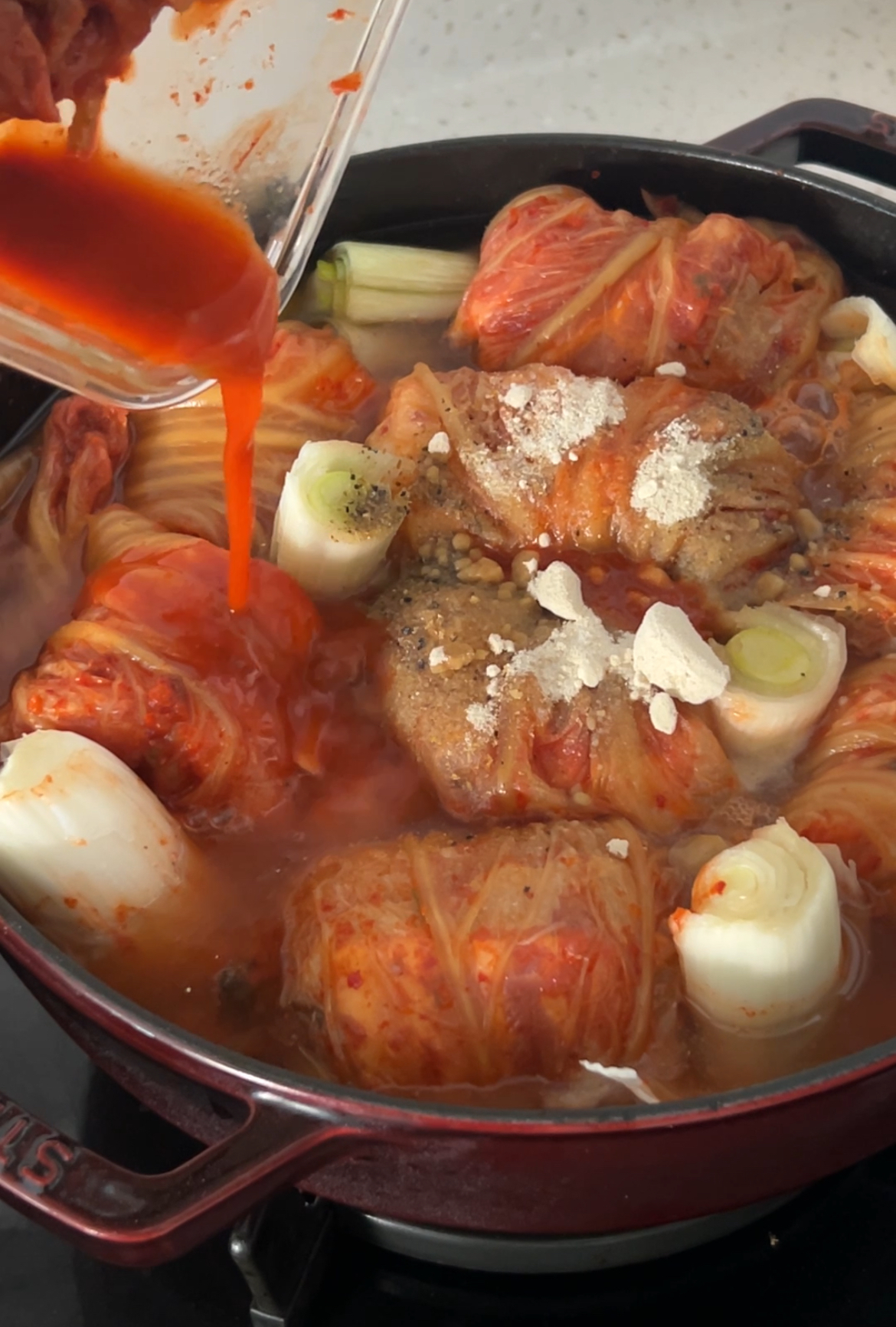 삼겹말이김치찜