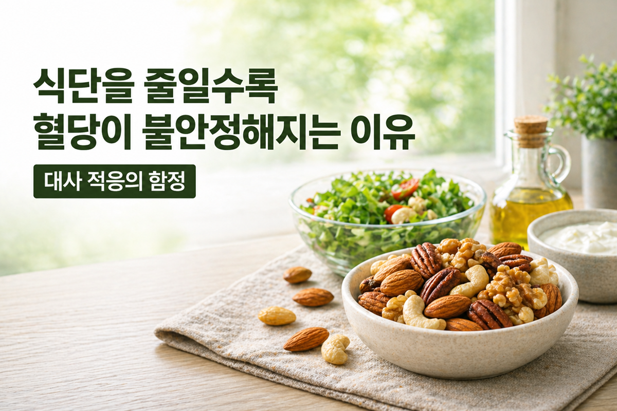 식단을 줄일수록 혈당이 더 흔들리는 이유: 대사 적응의 진짜 메커니즘