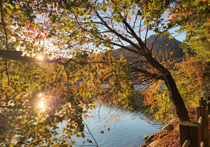 산정호수 단풍 풍경