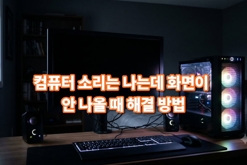컴퓨터 소리는 나는데 화면이 안 나올 때 해결 방법