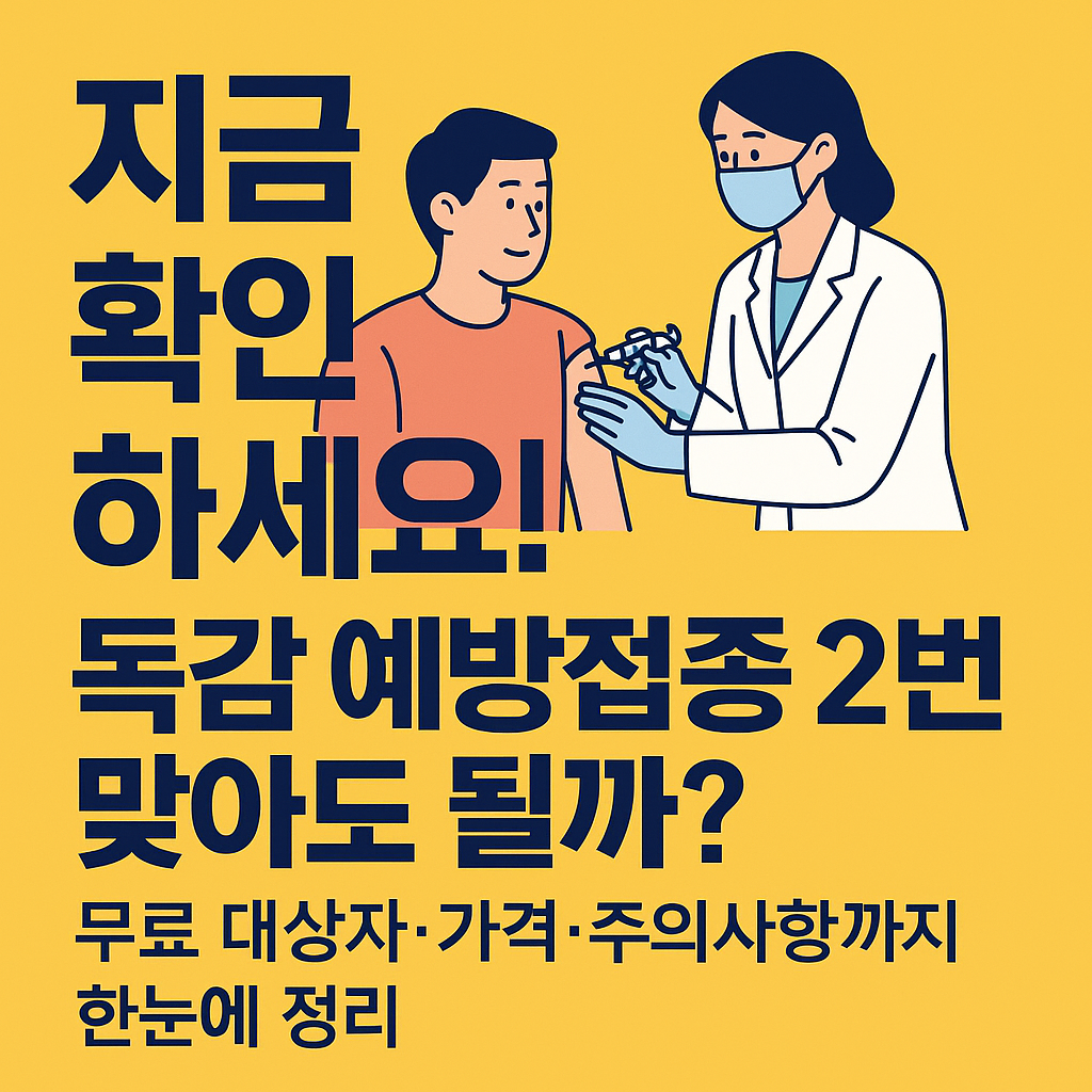 독감 예방접종 2번 맞아도 될까? 무료 대상자부터 가격까지 지금 바로 체크하세요!