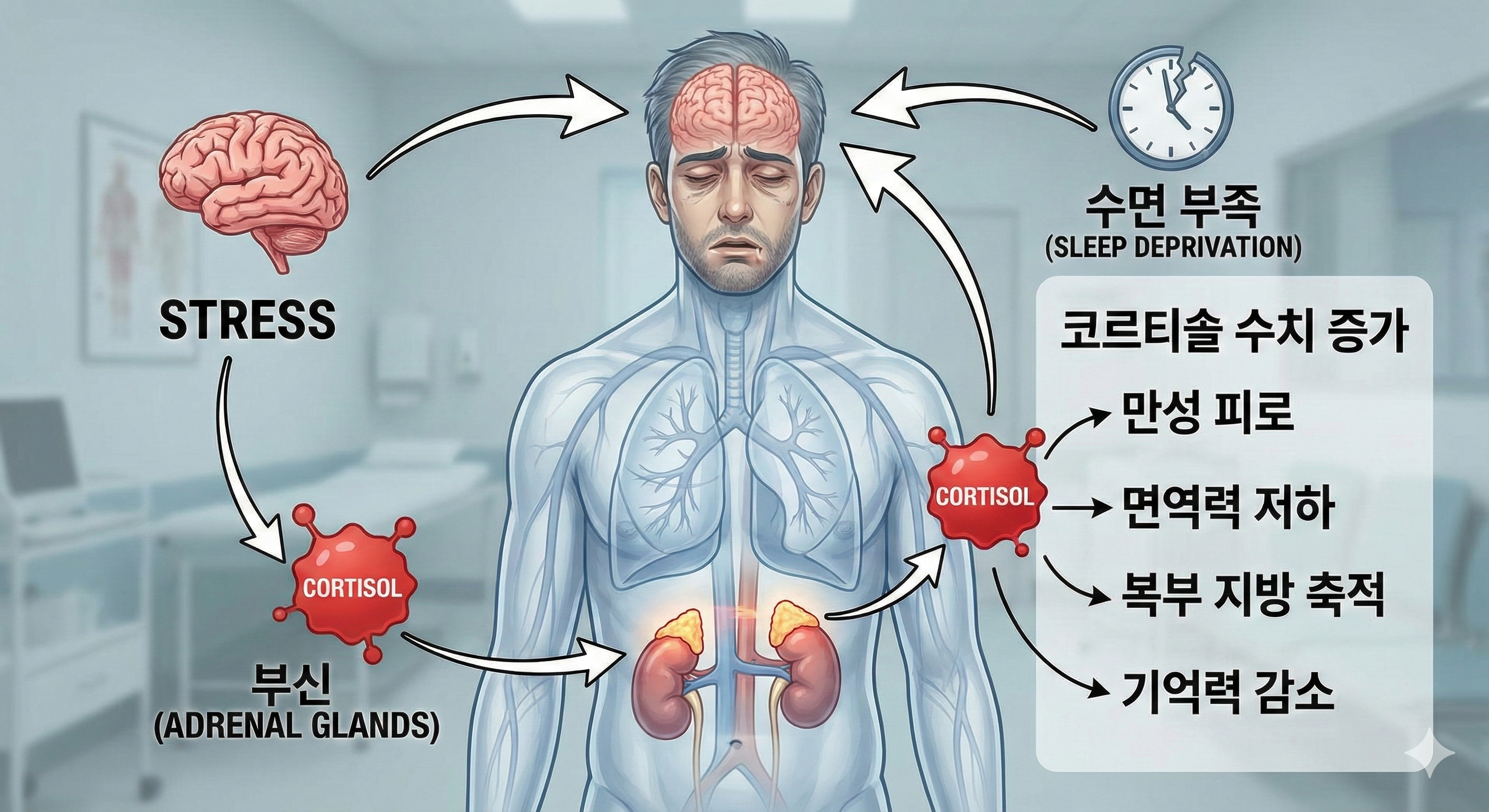 스트레스 호르몬 코르티솔과 수면 부족이 체중 감량에 미치는 영향