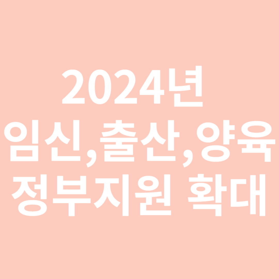 2024년 임신,출산,양육 정부지원 확대