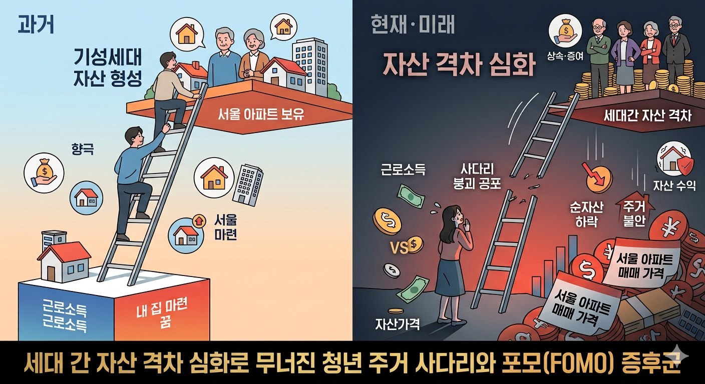 자산 격차 심화에 따른 사다리 붕괴 공포