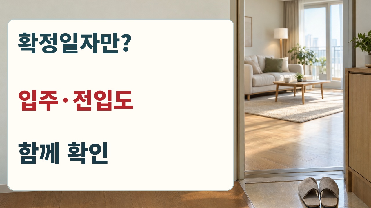 확정일자와 함께 입주 전입신고 요건을 확인하는 안내