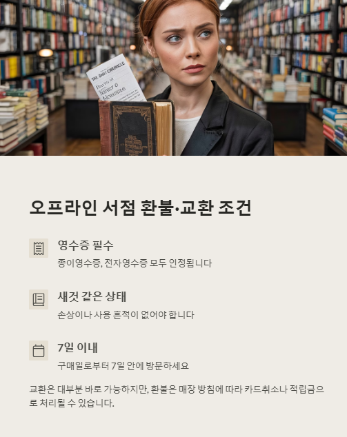 오프라인 서점 환불 교환 조건