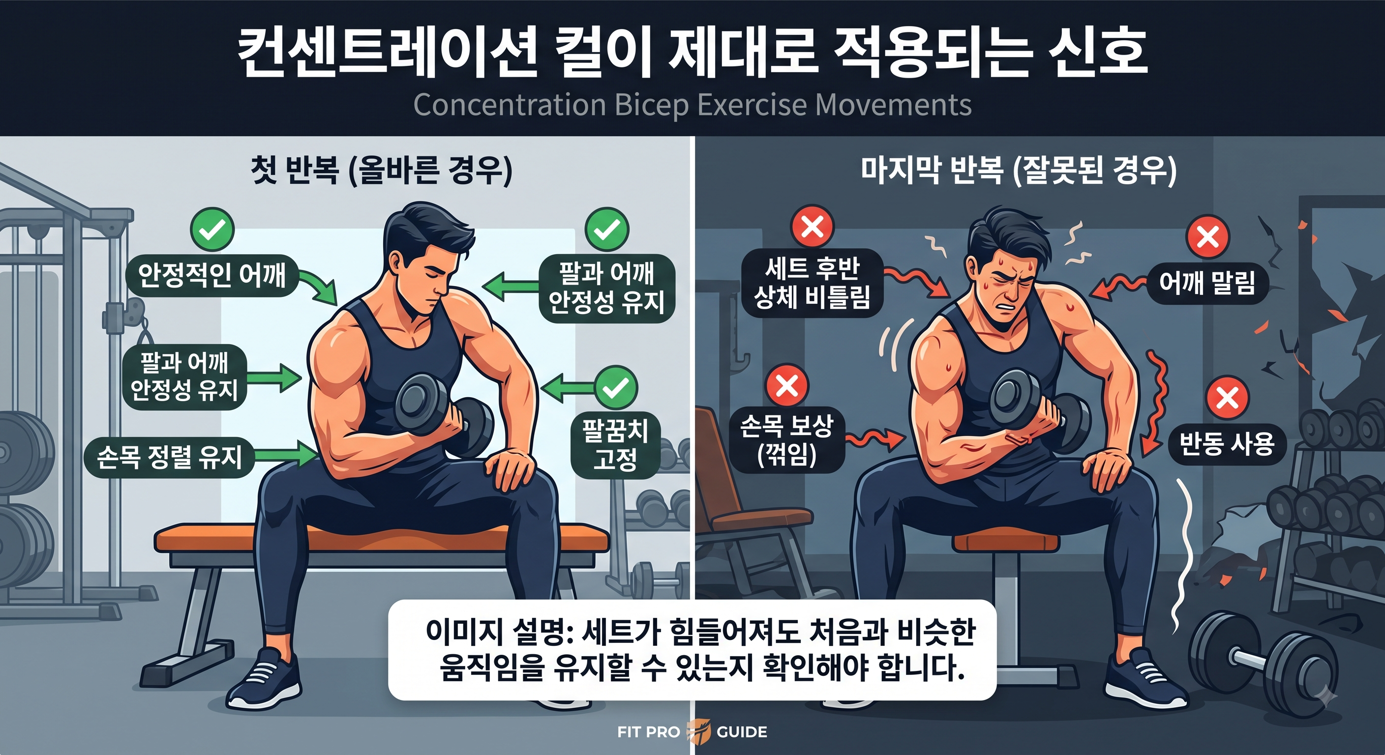 컨센트레이션 컬이 제대로 적용되는 신호