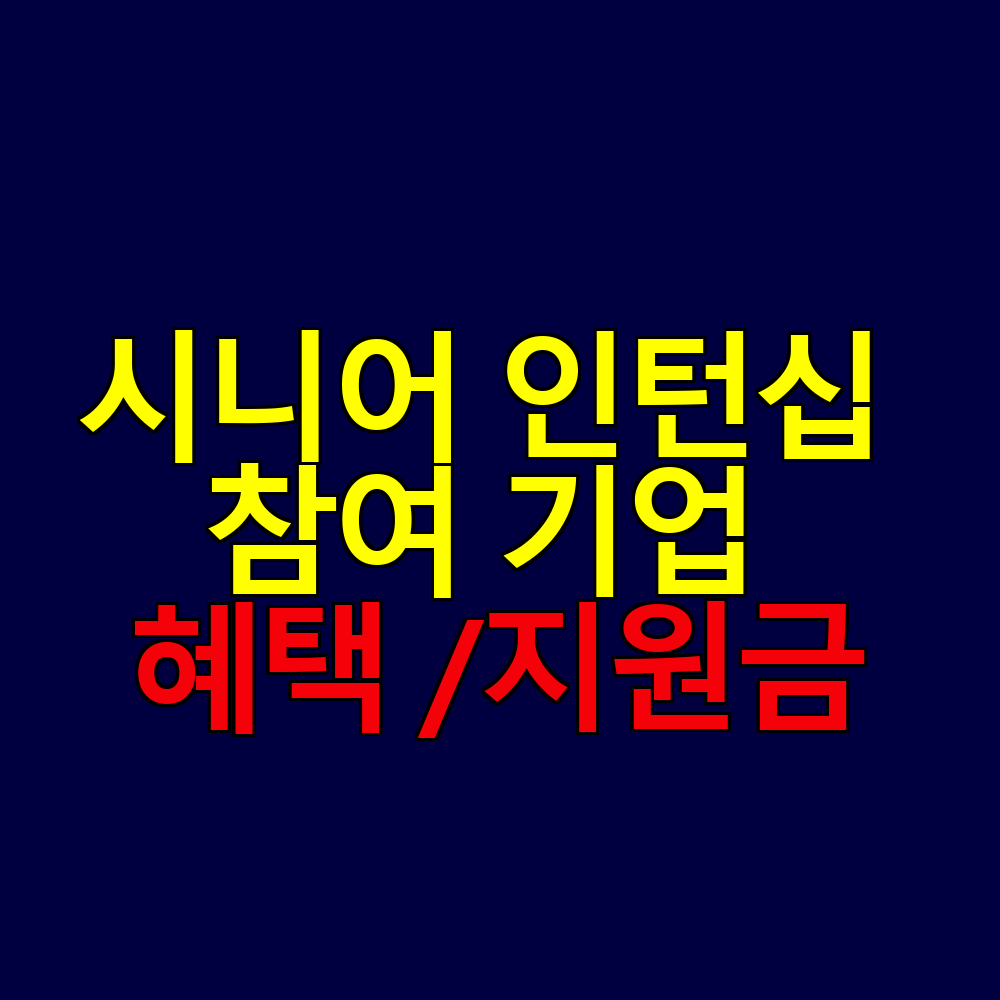 시니어 인턴십 참여 기업 혜택과 지원금 총정리