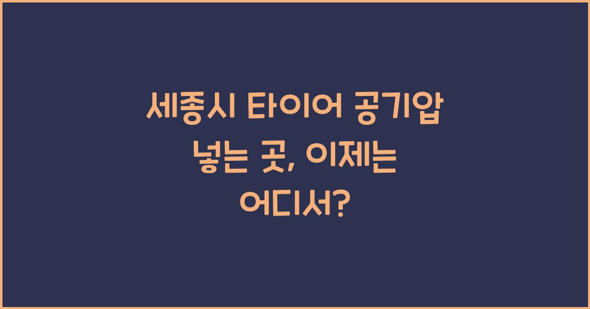 세종시 타이어 공기압 넣는 곳