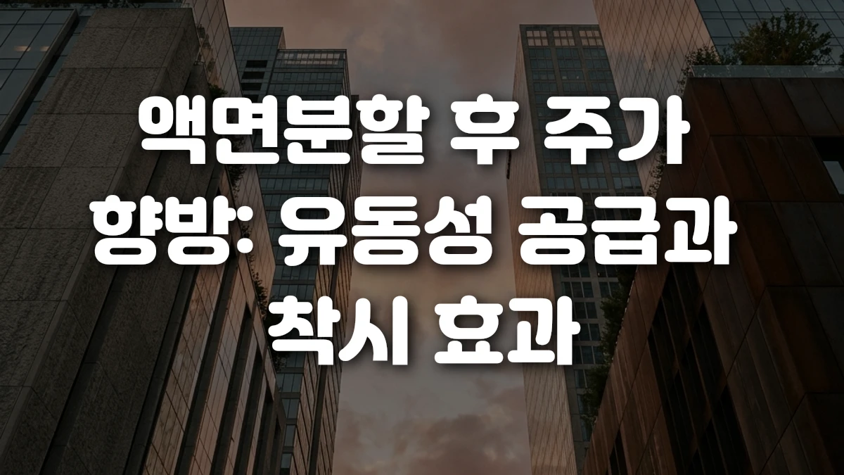 액면분할 후 주가 향방 유동성 공급과 착시 효과