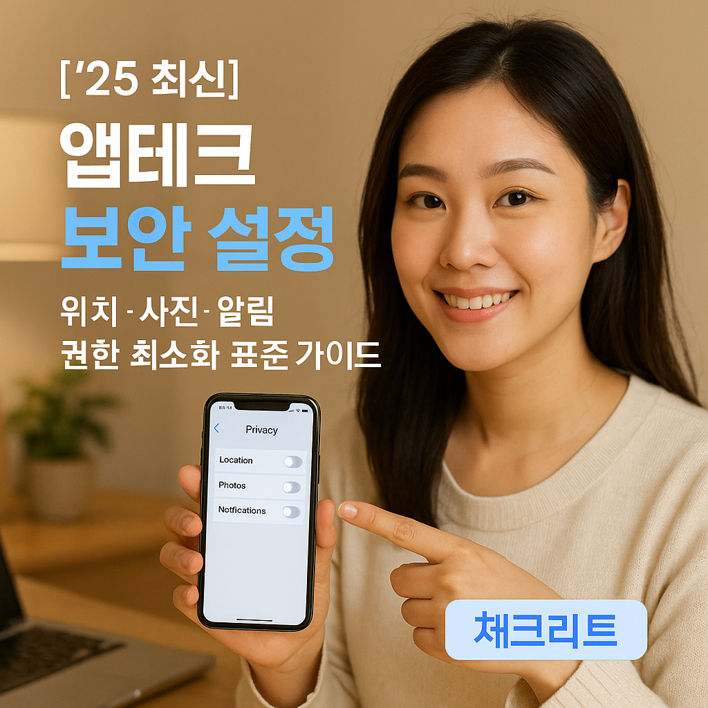 [’25 최신] 앱테크 보안 설정 ｜ 위치·사진·알림 권한 최소화 표준 가이드