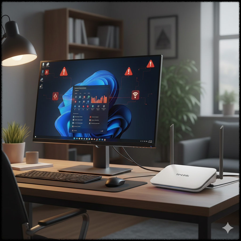 네트워크 문제로 Windows 11 업데이트가 실패한 모습