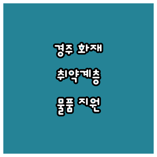 2025 경주 재난취약계층 화재 예방..