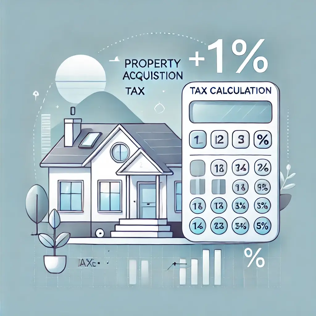 빌라 매매 시 취득세 계산 개념을 설명하는 일러스트