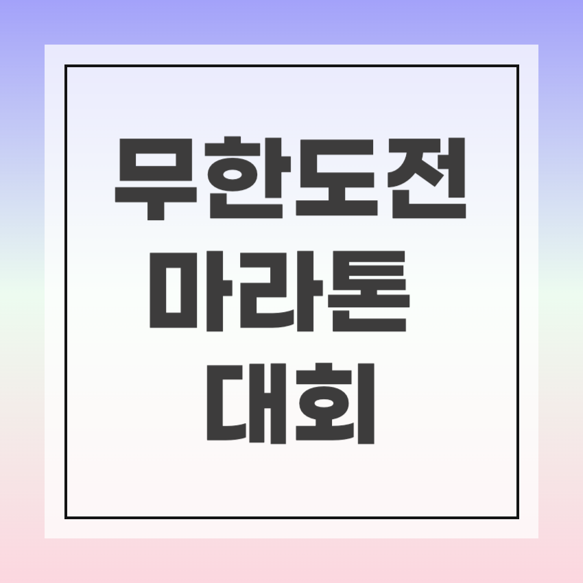 무한도전 20주년 마라톤 행사