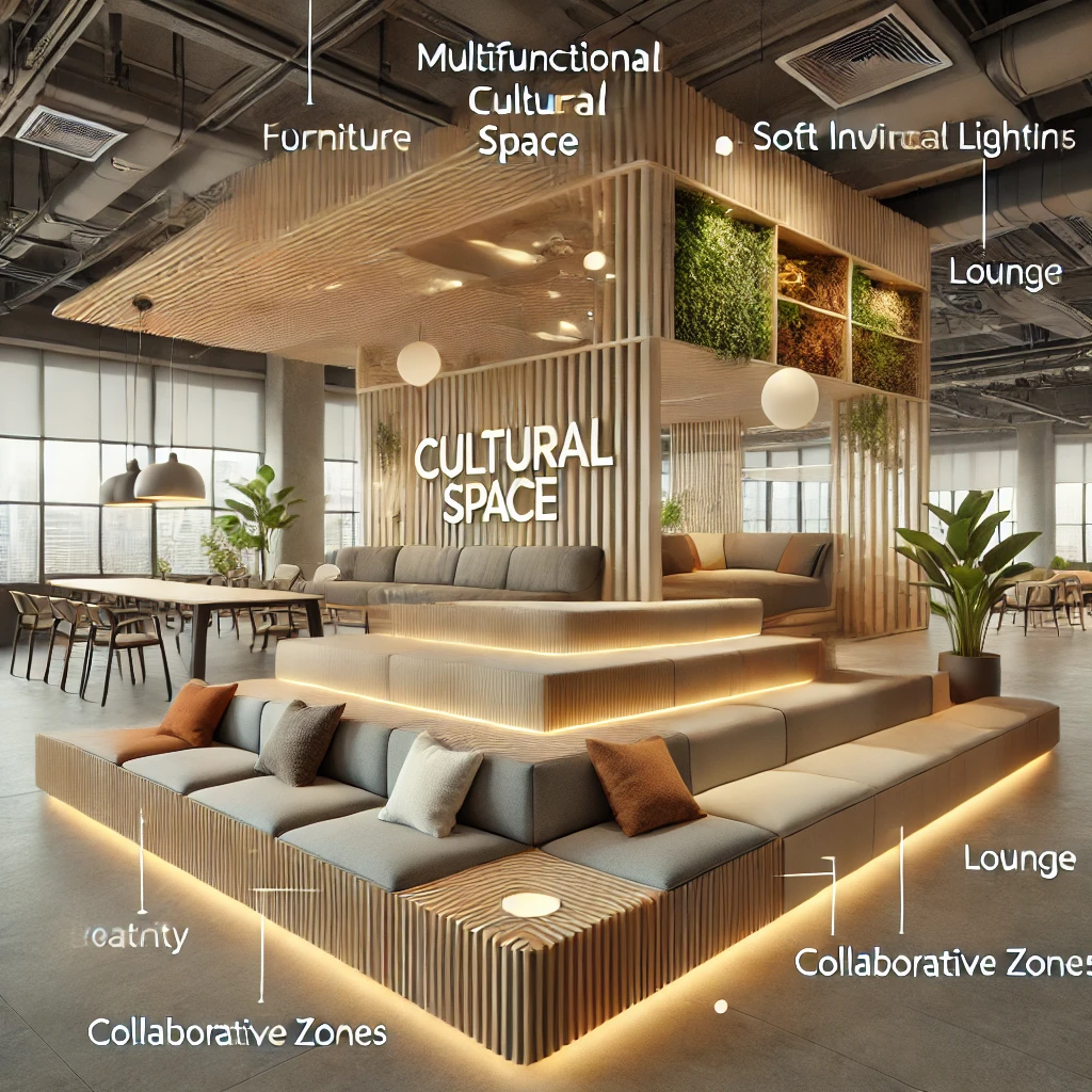 사무실 내 복합 문화 공간 인테리어