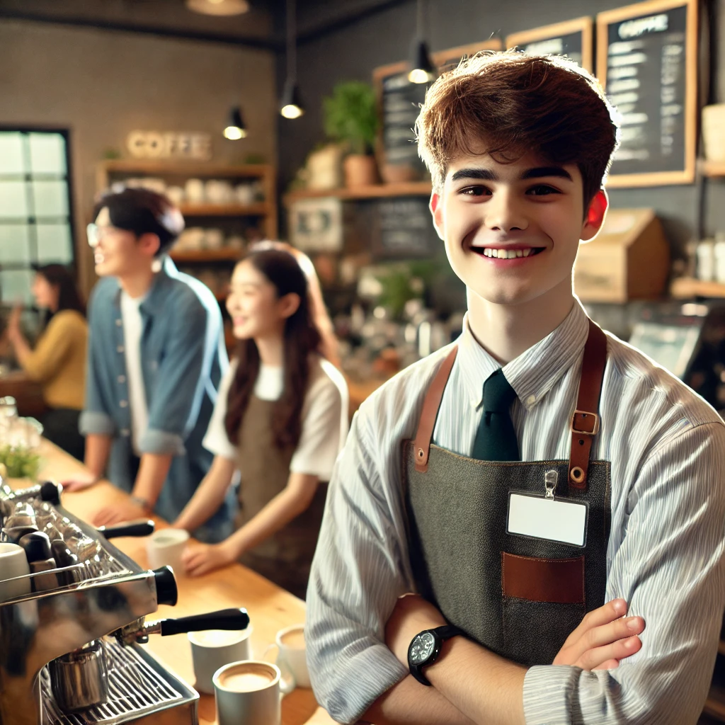 고등학생 아르바이트하는 이미지