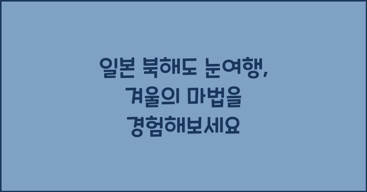 일본 북해도 눈여행