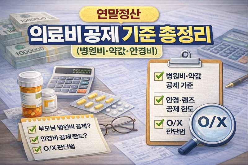 연말정산 의료비 공제 기준 총정리 (병원비&middot;약값&middot;안경비)
