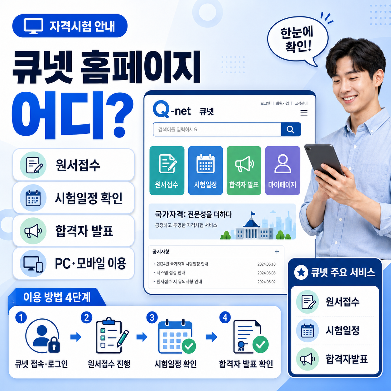 큐넷 홈페이지 어디? 원서접수&middot;시험일정&middot;합격자 발표 확인방법