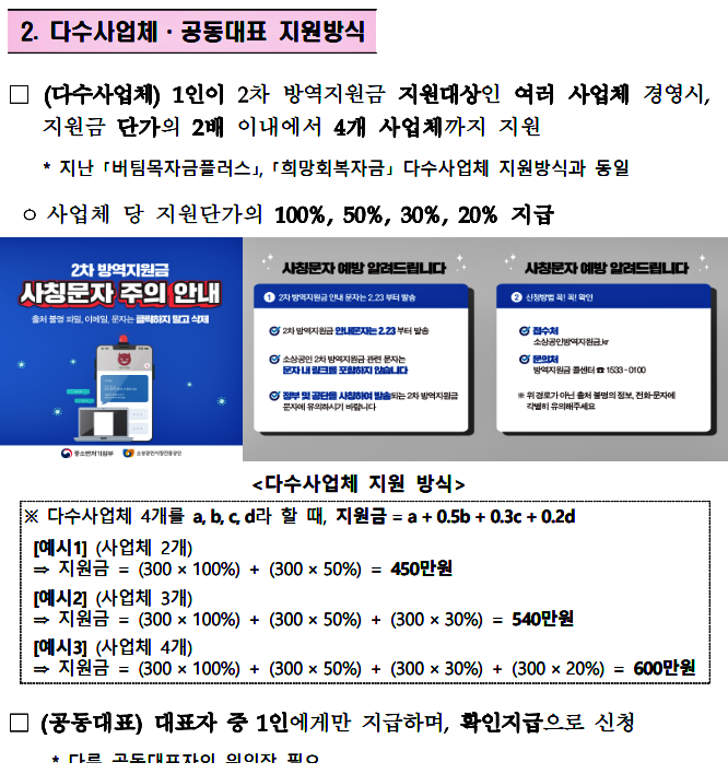 2차방역지원금-다수업체
