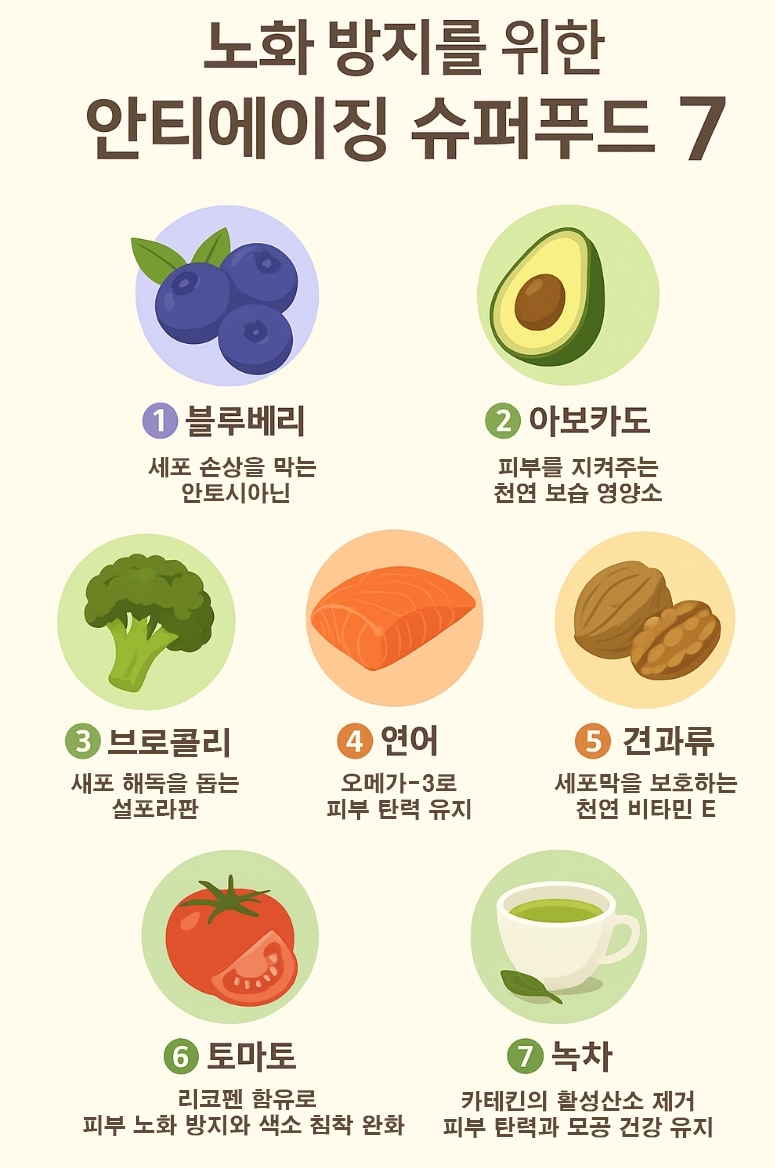 노화 방지를 위한 안티에이징 슈퍼푸드