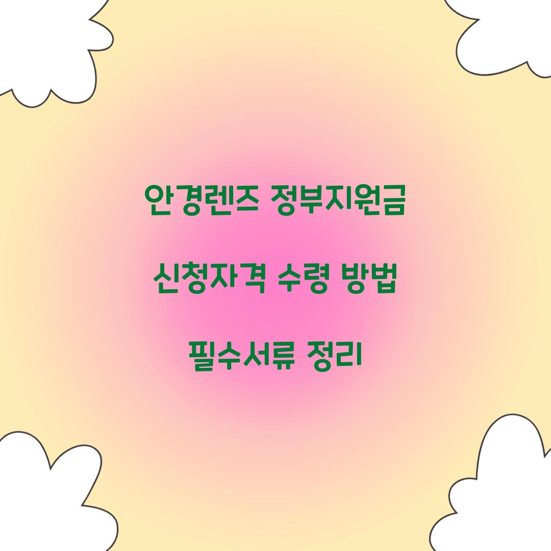 안경렌즈 정부지원금