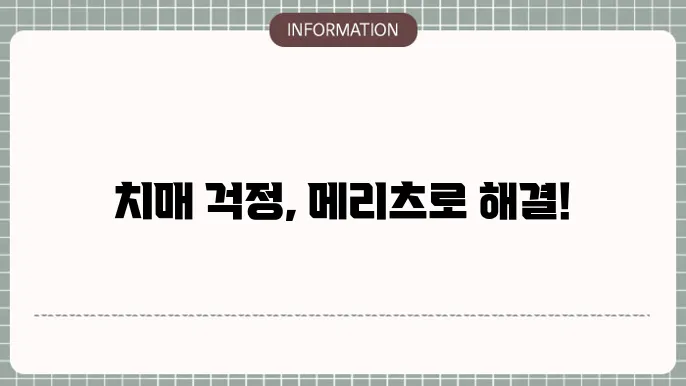 메리츠화재 치매 간병본 보장 내역 c0f 걸5 조건