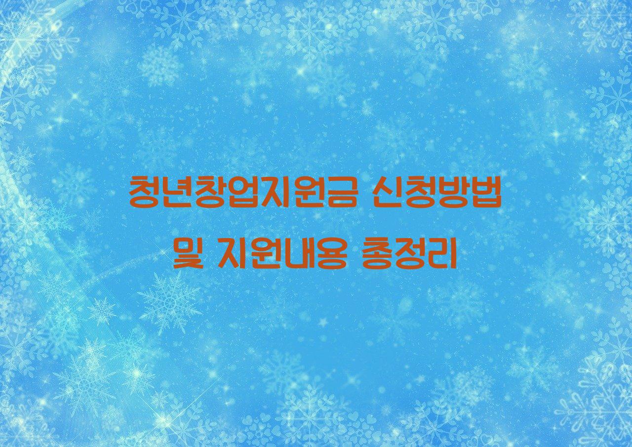 청년창업지원금