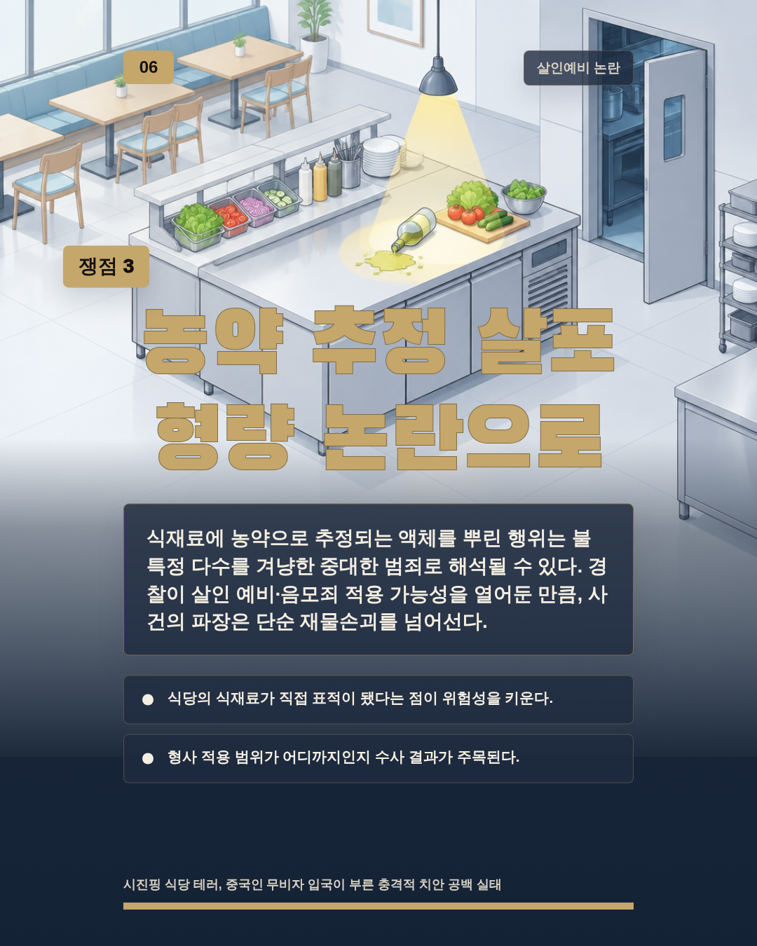 농약 추정 살포 형량 논란으로
