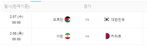 4강일정 2팀