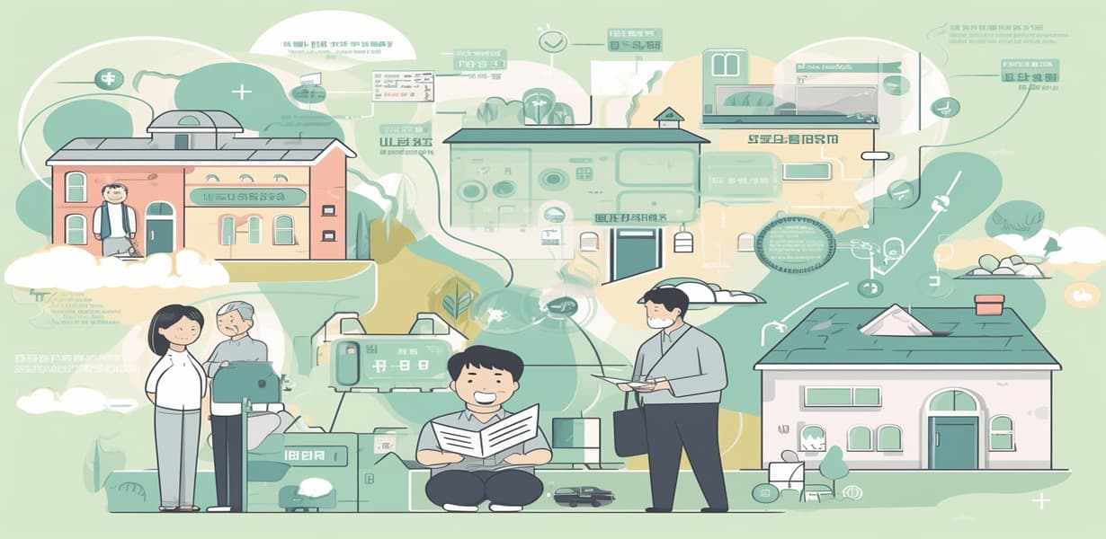 보건소와 복지관에서 서비스를 받는 고령자 및 서류를 작성하는 시민들