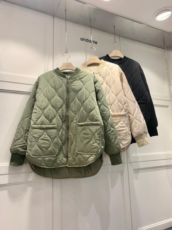 볼륨 이중 퀼팅 누빔 패딩 점퍼 루즈핏 깔깔이 여자 봄 캠핑 야상 시보리 항공점퍼