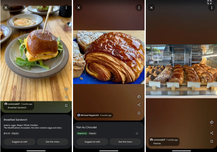 Google Maps가 제공하는 최신 기능을 통해 당신의 음식 사진(이미지출처-9to5google)