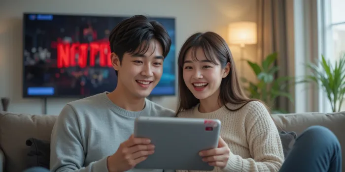 넷플릭스 요금제 함께 사용하는 모습