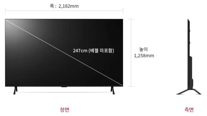 LG 98QNED89TKA 크기