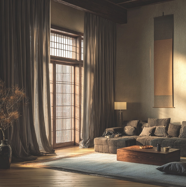 겨울철 온화한 거실의 이미지