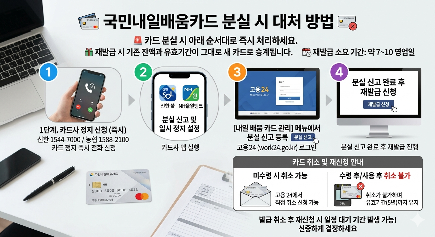 내일 배움 카드를 분실했을때