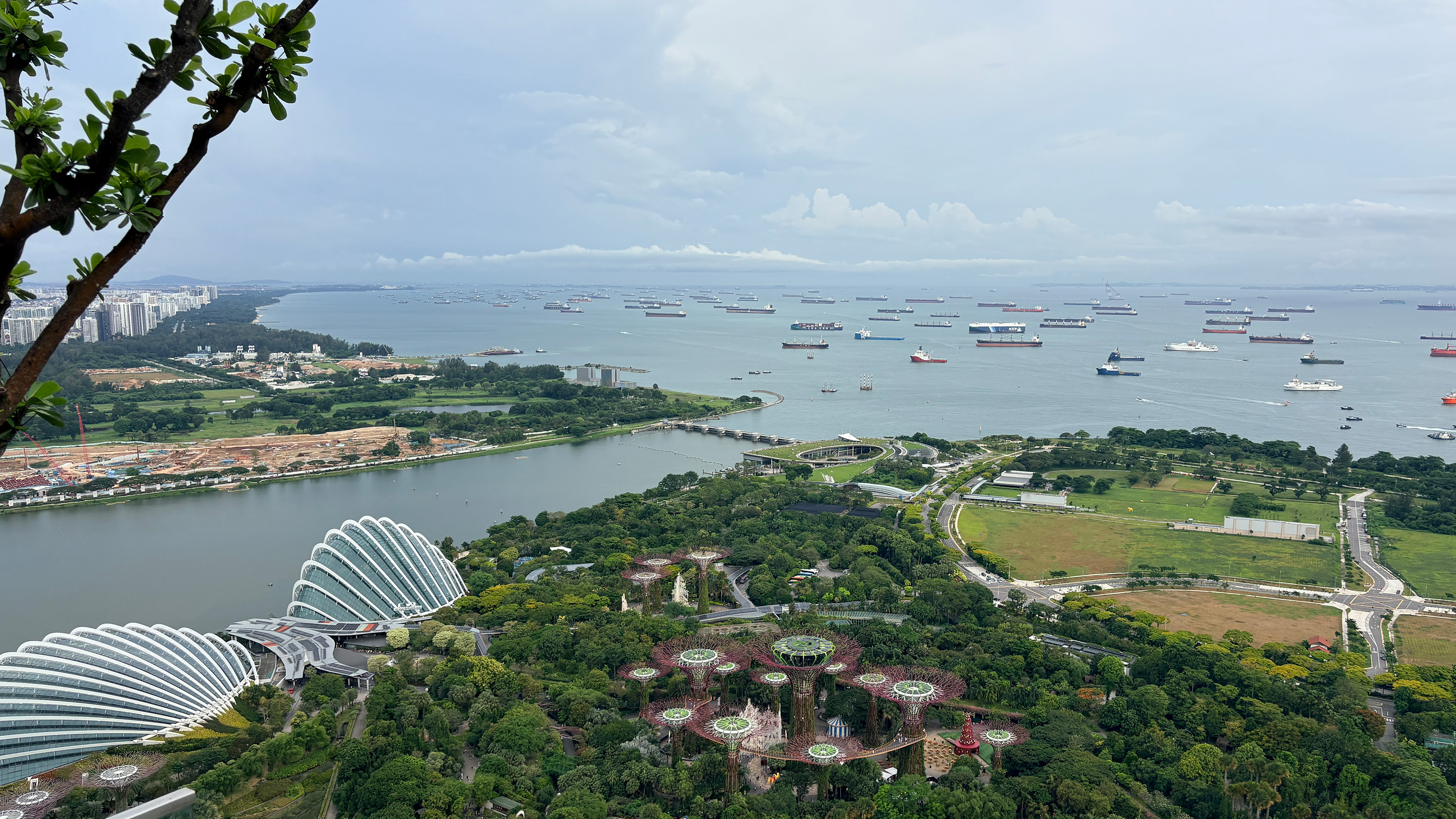 마리나베이샌즈 루프탑 라보(LAVO)에서 바라본 가든스 바이더 베이(Gardens by the Bay)