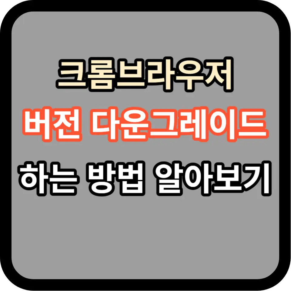 크롬브라우저 버전 다운그레이드 알아보기