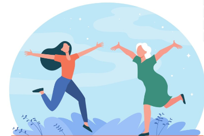 건강한 중년을 나타내는 일러스트