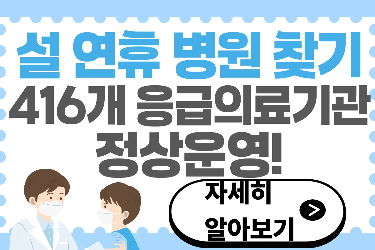 설 연휴 기간 응급의료기관