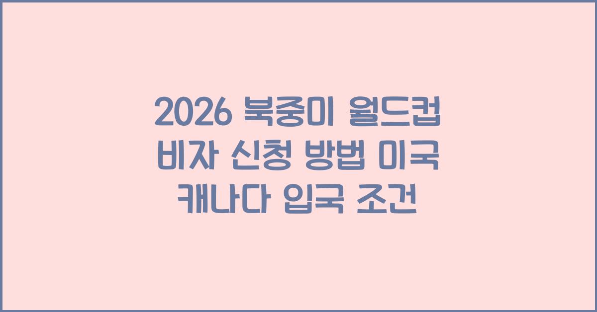 2026 북중미 월드컵 비자