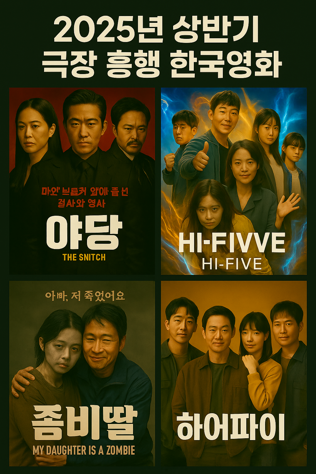 2025년 상반기 극장 흥행 한국영화 포스터 모음