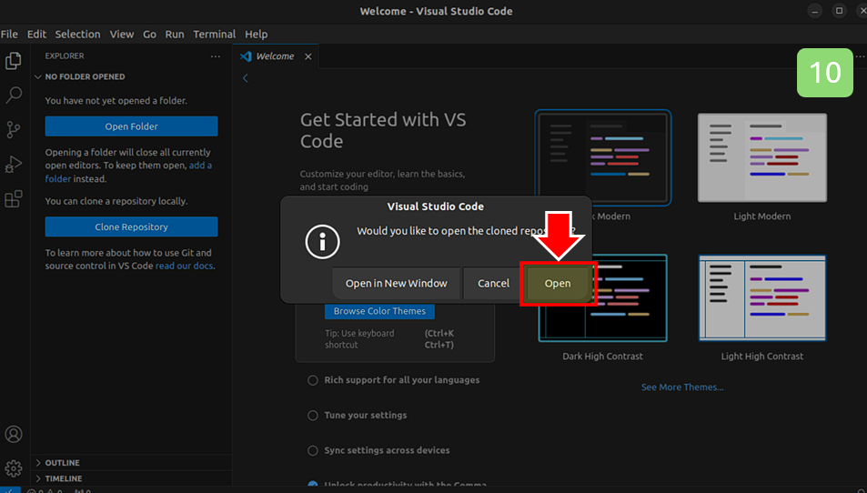 Open을 클릭합니다.