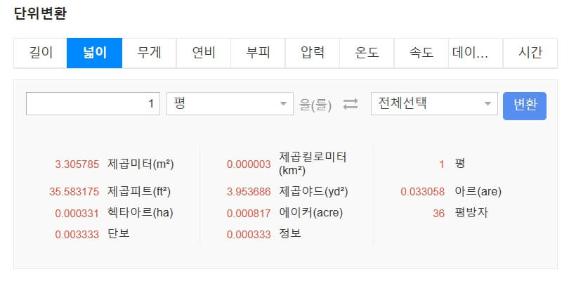 전용면적 85m2는 몇평, 평수계산방법